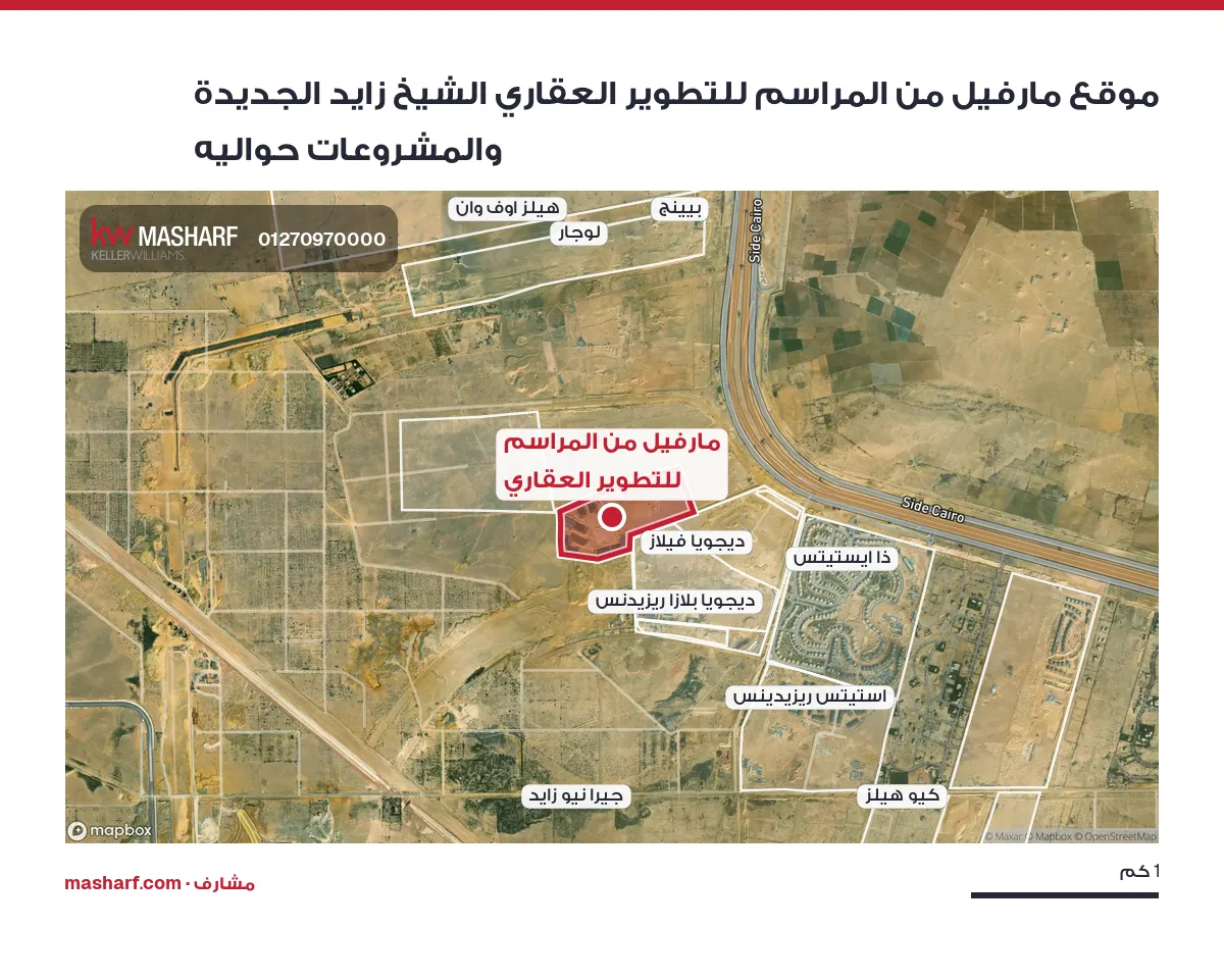 أين يقع مارفيل من المراسم للتطوير العقاري؟