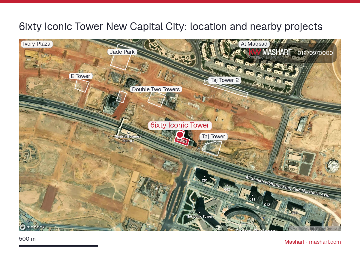 Where is 6ixty Iconic Tower located?