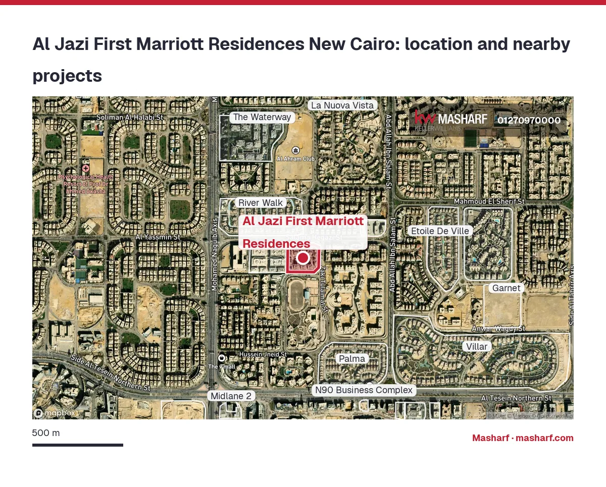 Where is Al Jazi First Marriott Residences located?