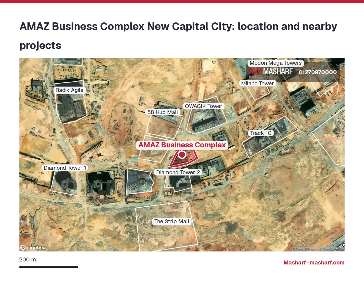 Where is AMAZ Business Complex located?