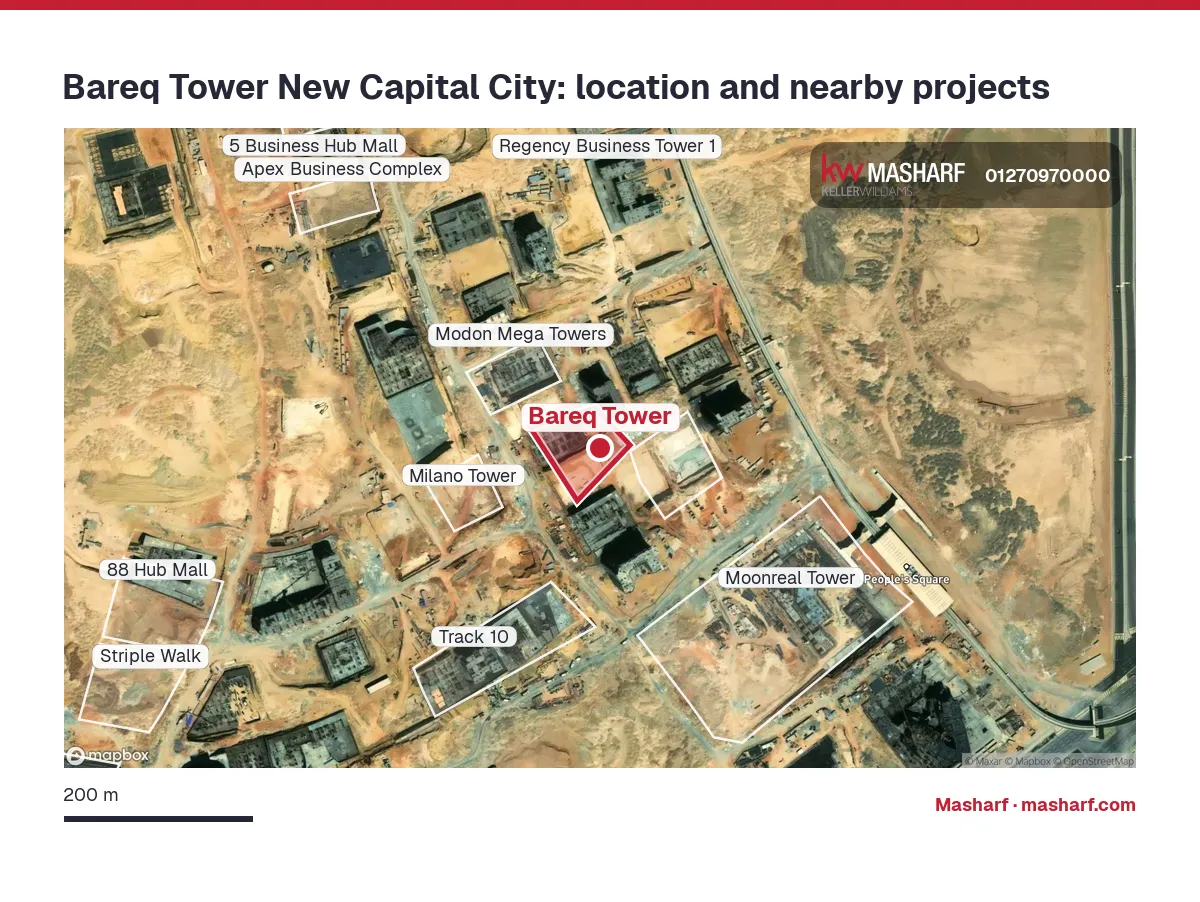 Where is Bareq Tower located?