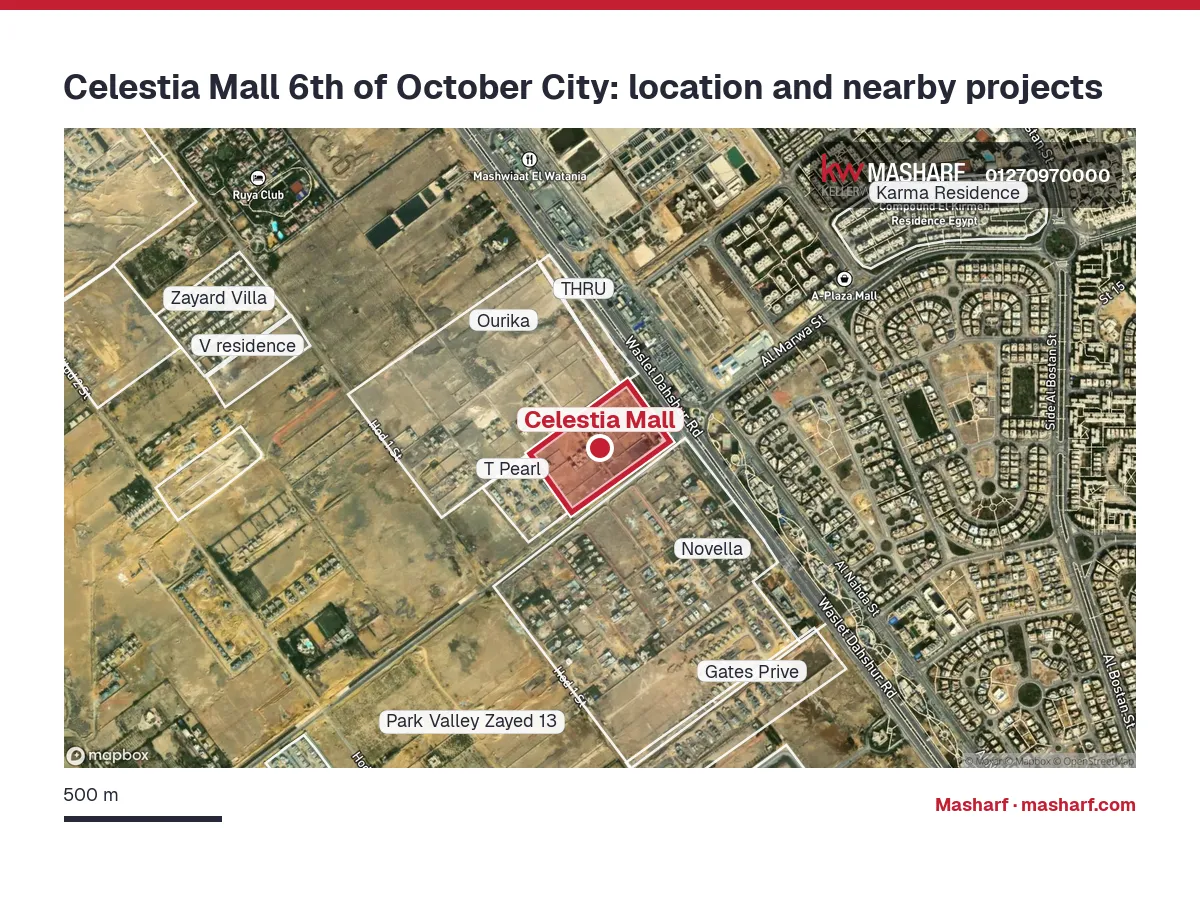 Where is Celestia Mall located?