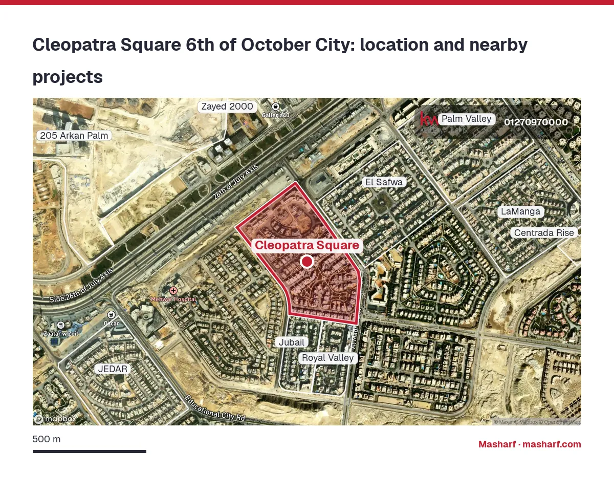 Where is Cleopatra Square located?