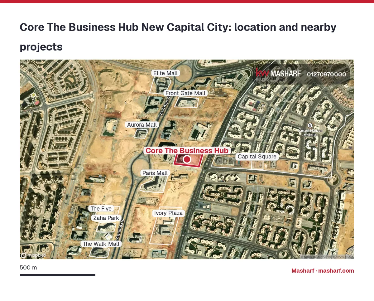 Where is Core The Business Hub located?