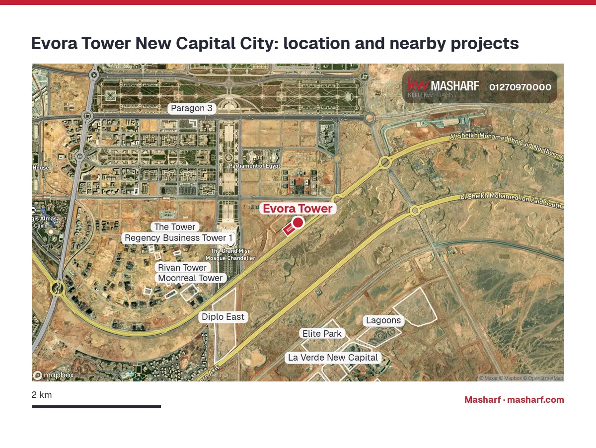 Where is Evora Tower located?
