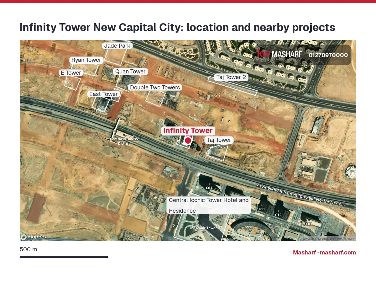 Where is Infinity Tower located?