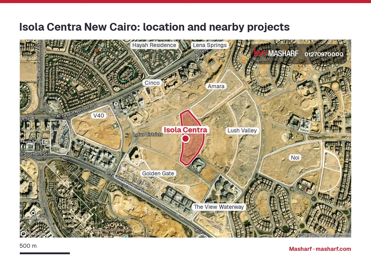 Where is Isola Centra located?