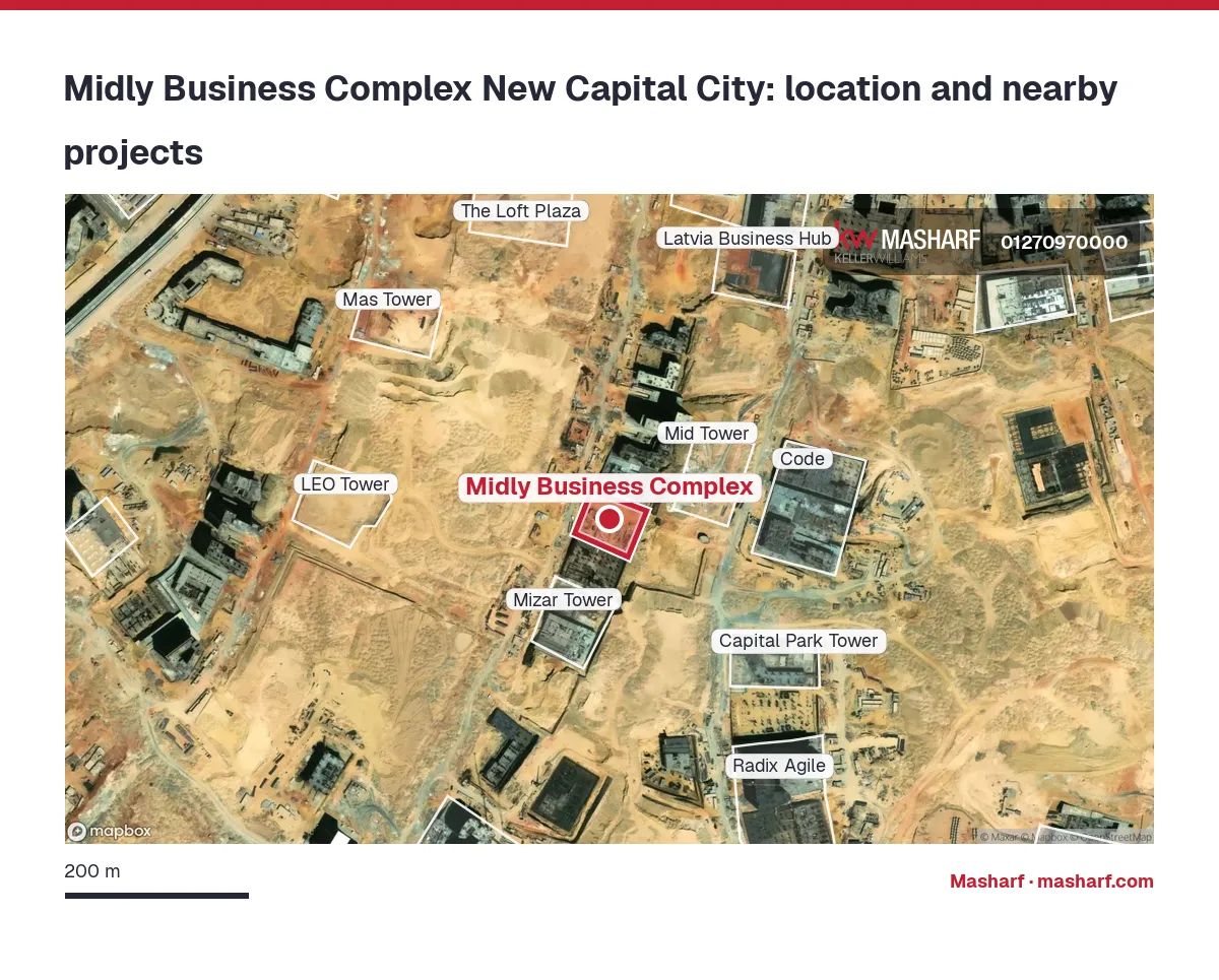 Where is Midly Business Complex located?