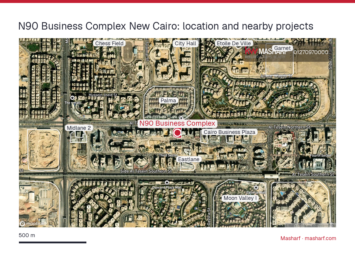 Where is N90 Business Complex located?