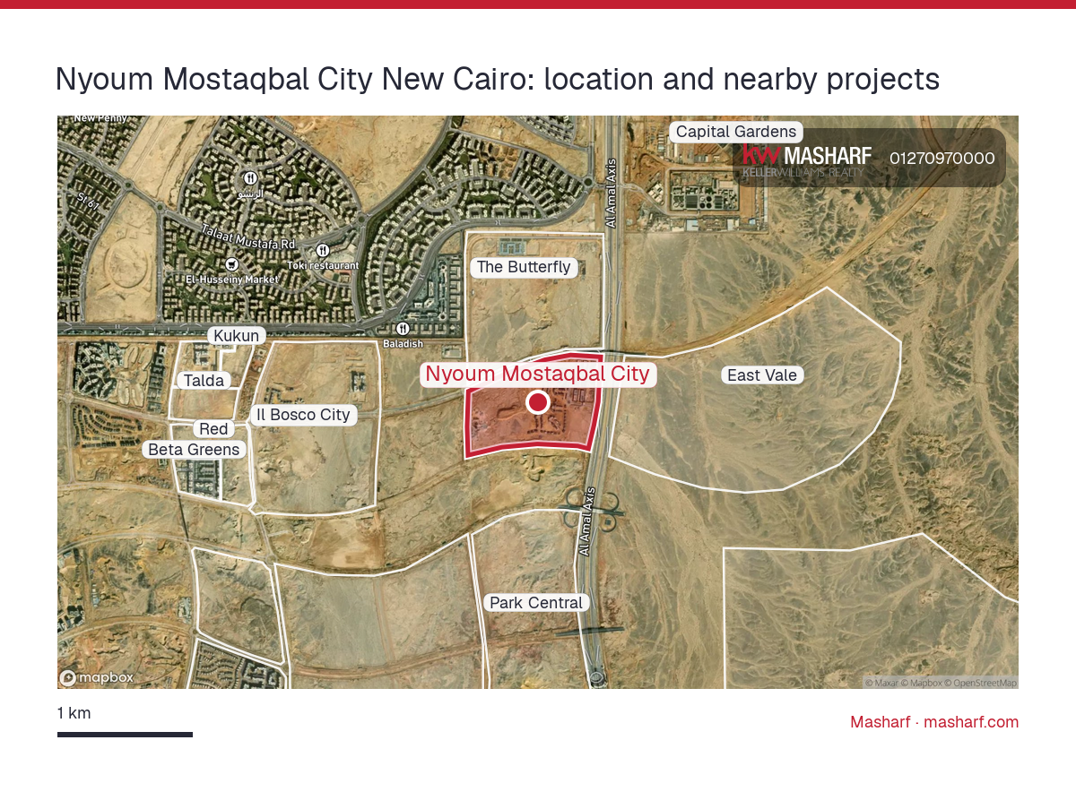Where is Nyoum Mostaqbal City located?