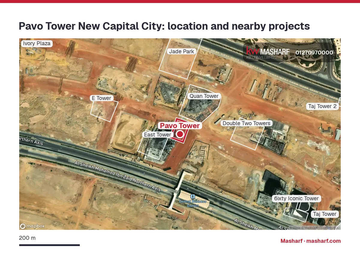 Where is Pavo Tower located?