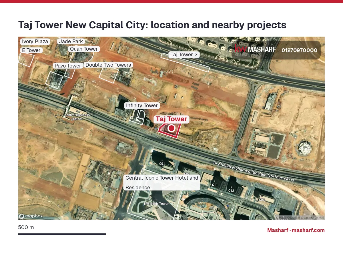 Where is Taj Tower located?