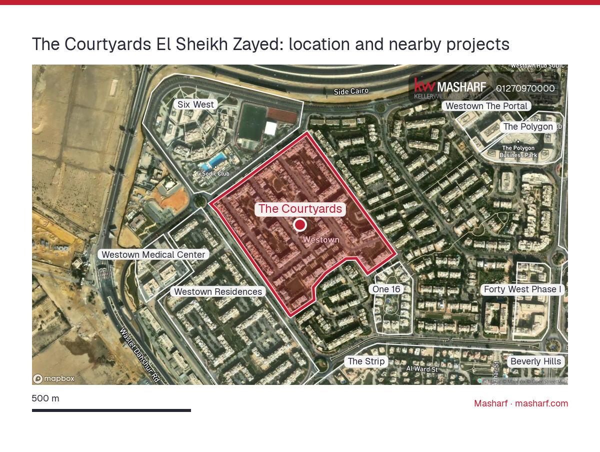Where is The Courtyards located?