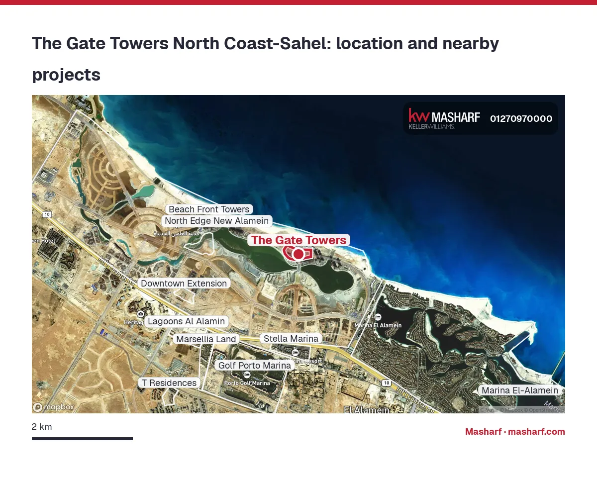 Where is The Gate Towers located?