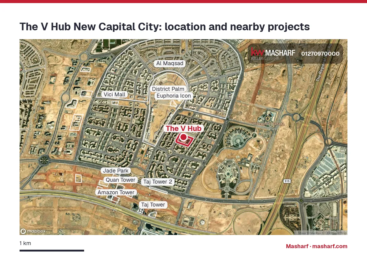 Where is The V Hub located?