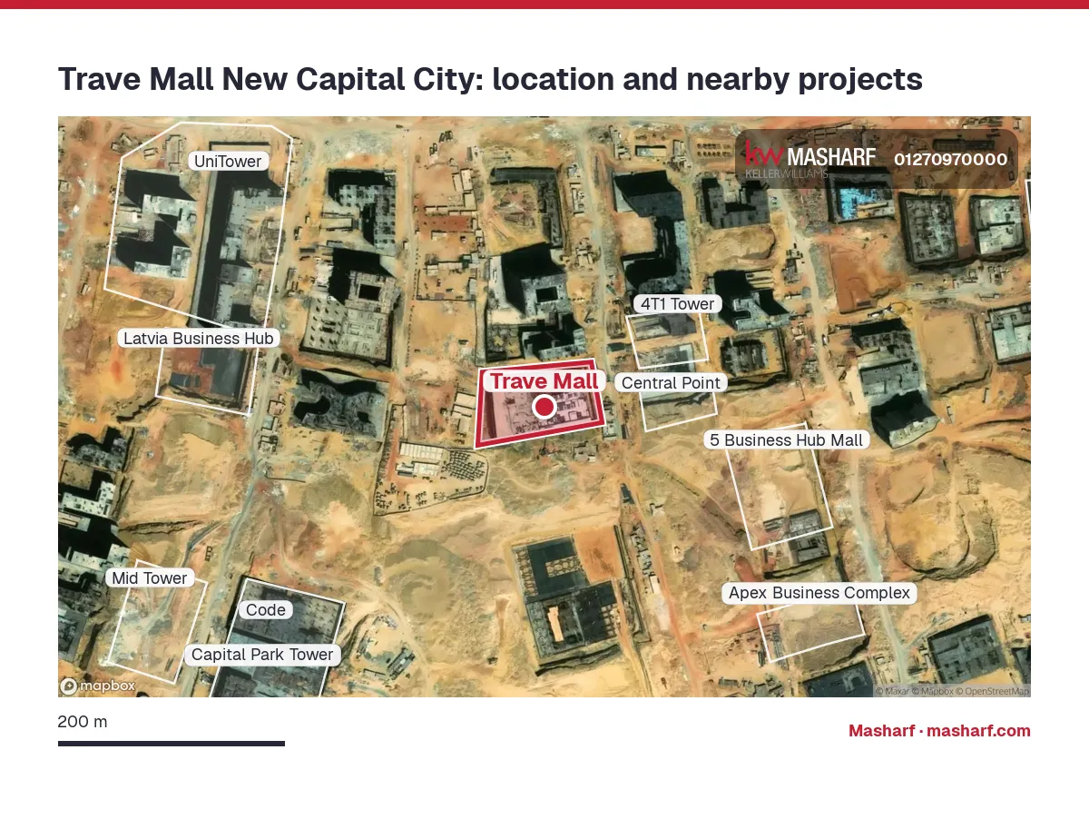 Where is Trave Mall located?