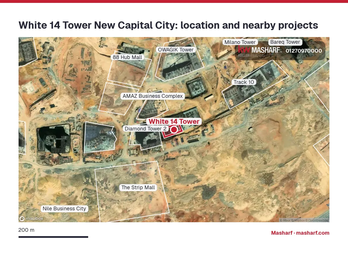 Where is White 14 Tower located?