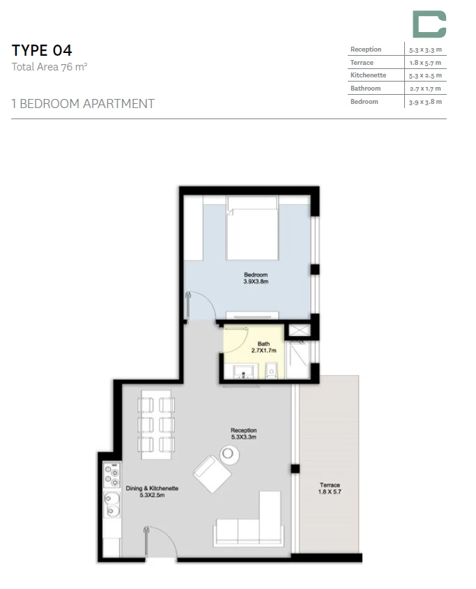 Apartments for sale in Courtyard-Bloomfields New Cairo — Apartment